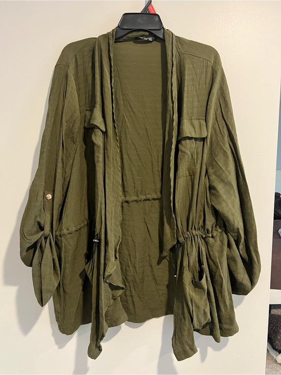 BloomChic Jackets & Blazers - BloomChic Olive Utility Drawstring Jacket